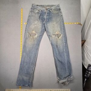 Edwin Jeans Mens Selvedge Thrashed Destroyed Straight Light Wash Fits 32x36